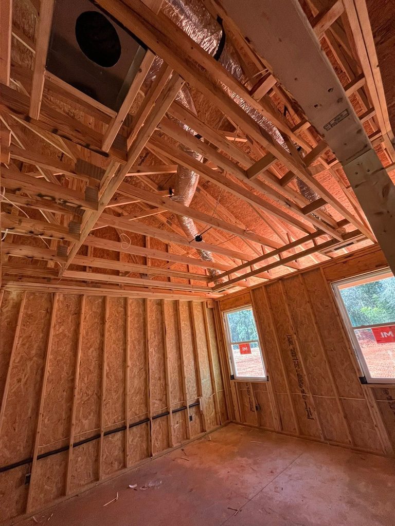 HVAC ductwork installed during new home construction in Greenville, SC HVAC ductwork installed during new home construction in Greenville, SC