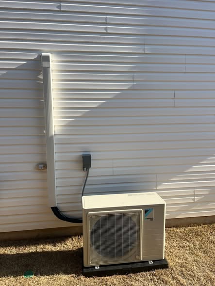 Outdoor mini-split condenser installed for a garage in Gaffney, SC Outdoor mini-split condenser installed for a garage in Gaffney, SC