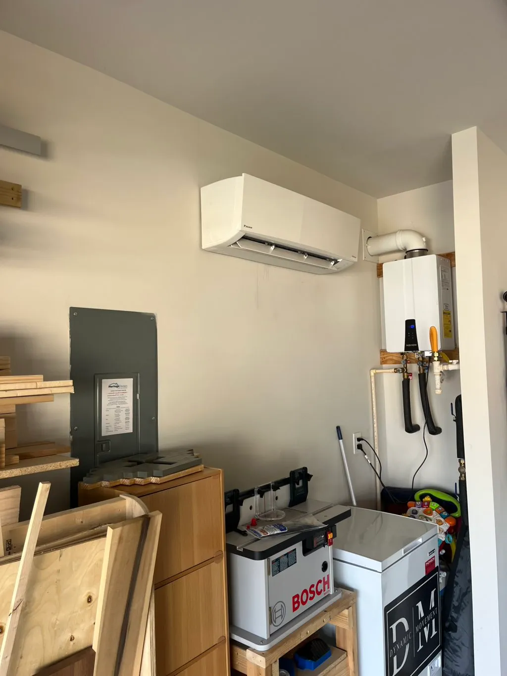 Wall-mounted ductless mini split indoor unit installed in an Upstate SC home